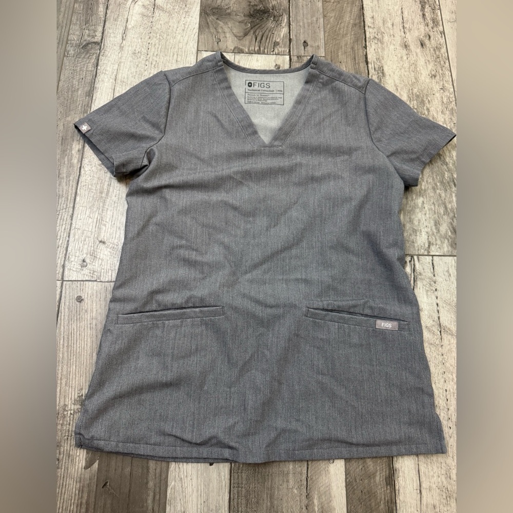 Women’s Figs Casma Scrub Shirt Grey Gray  XXS Top